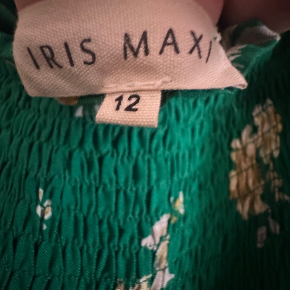 Puff Sleeve Green Midi Dress - Picture 4 of 4